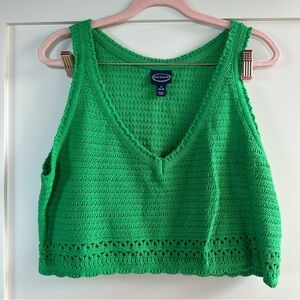 Scoop NYC Vibrant Green Crochet Tank Top